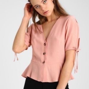 Topshop Bryony Tea Blouse Blush Pink Size 8 (US)